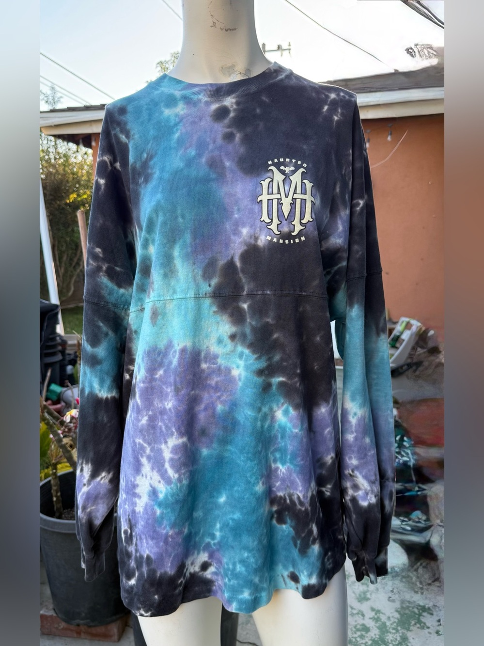Disney Tie-Dye Haunted Mansion Jersey - Teal, Purple & Black